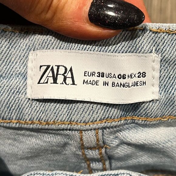 Zara Womens 6 High Rise Skinny Jeans Ankle Length Light Stone Wash Denim - Picture 5 of 10